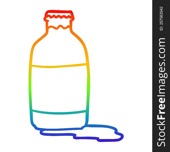 rainbow gradient line drawing of a pint of fresh milk