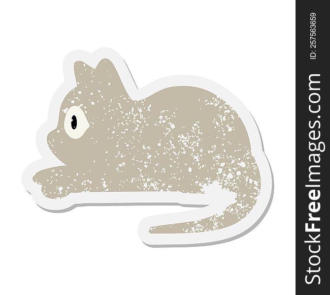 Pet Cat Staring Grunge Sticker