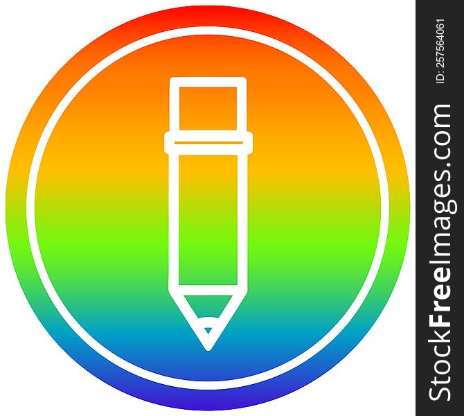 Simple Pencil Circular In Rainbow Spectrum