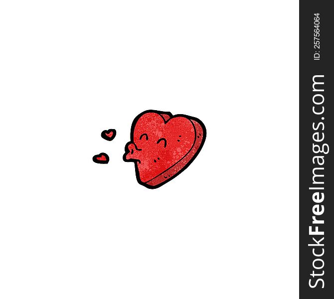 funny heart cartoon character