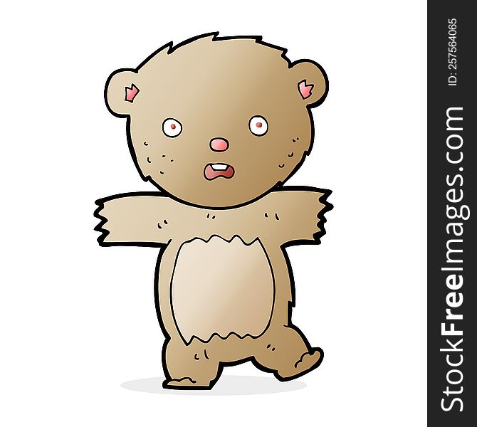 cartoon shocked teddy bear