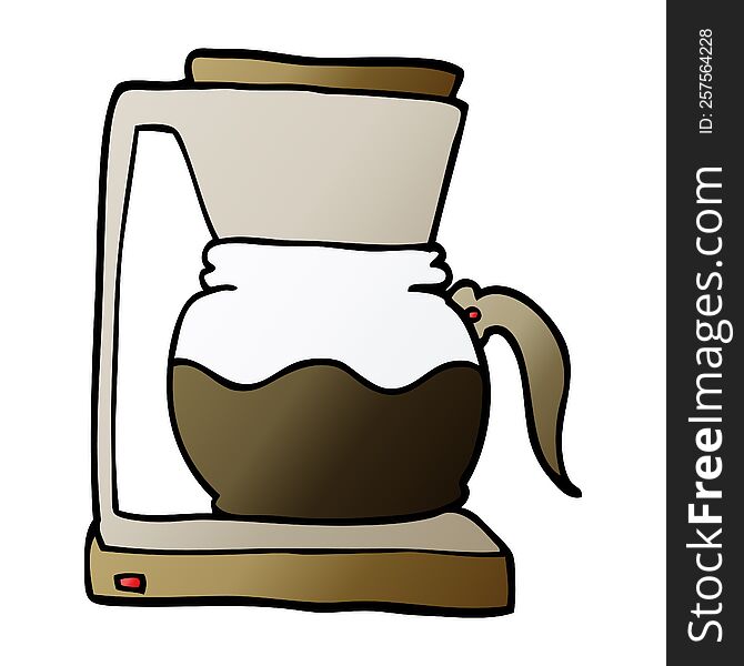 cartoon doodle coffee machine