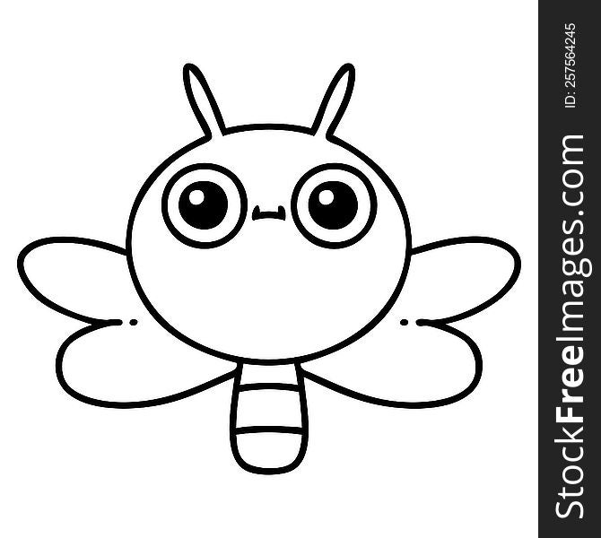 line doodle of a cute bug. line doodle of a cute bug