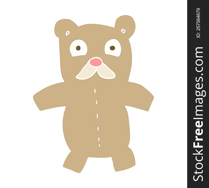 flat color illustration of teddy bear. flat color illustration of teddy bear
