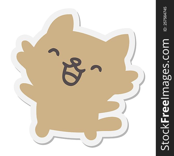 Happy Cartoon Cat Singing Sticker