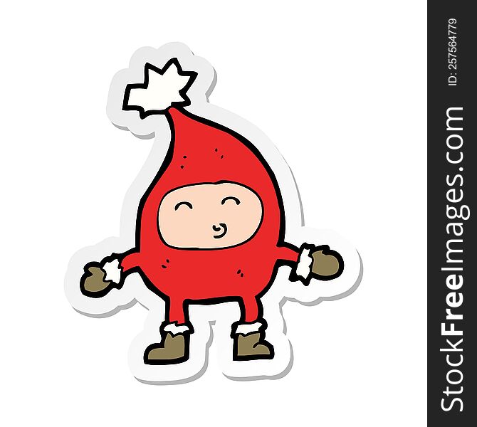 Sticker Of A Cartoon Funny Christmas Character