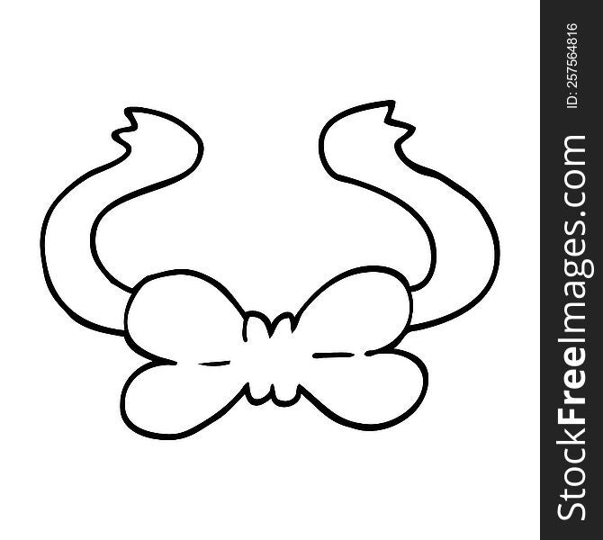 line drawing cartoon bow tie