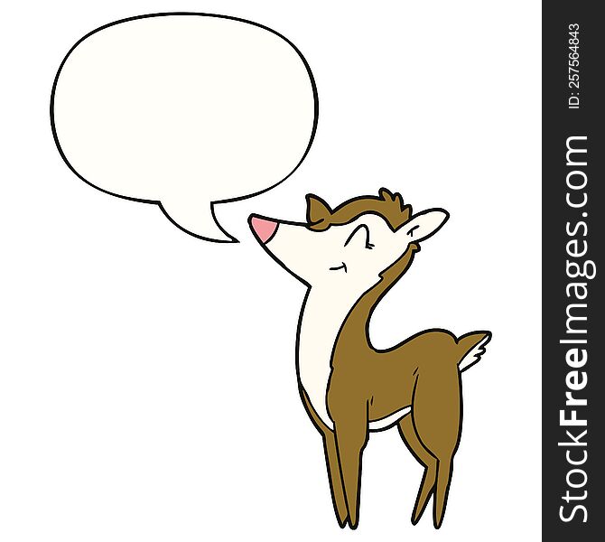 cartoon deer with speech bubble. cartoon deer with speech bubble