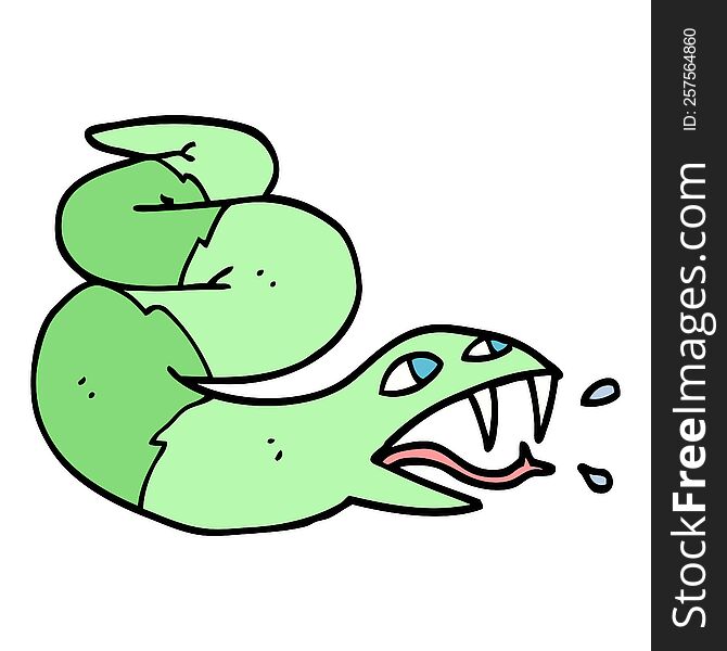 Hand Drawn Doodle Style Cartoon Hissing Snake - Free Stock Images & Photos  - 257564860 