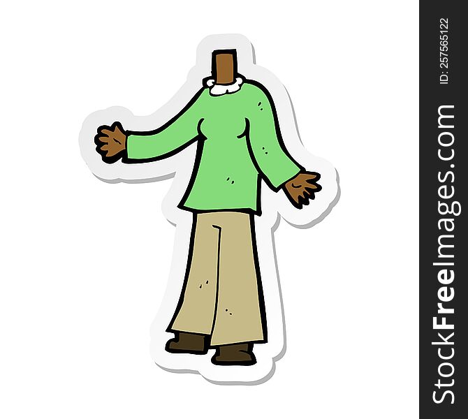 Sticker Of A Cartoon Female Body