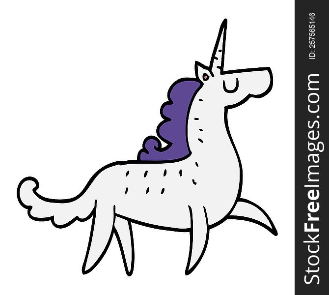 cartoon doodle unicorn