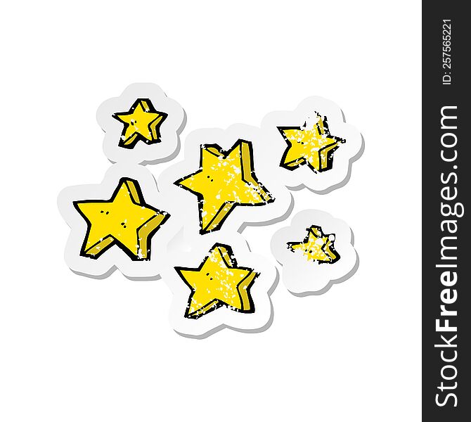 retro distressed sticker of a cartoon stars