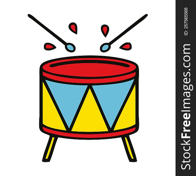 Cute Cartoon Beating Drum