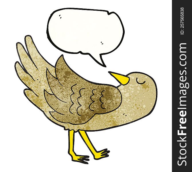 Speech Bubble Textured Cartoon Bird