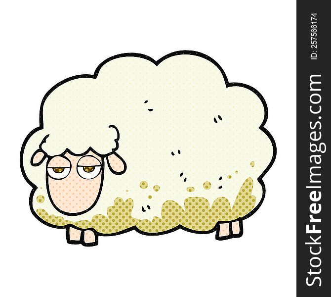 Cartoon Muddy Winter Sheep