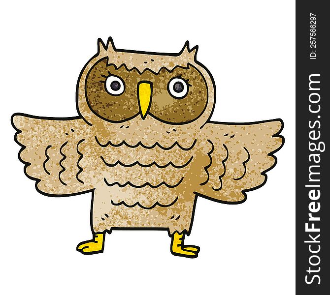 cartoon doodle wise old owl