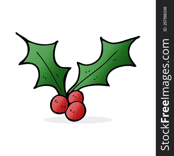 cartoon christmas holly