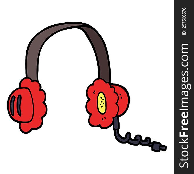 Cartoon Doodle Music Headphones