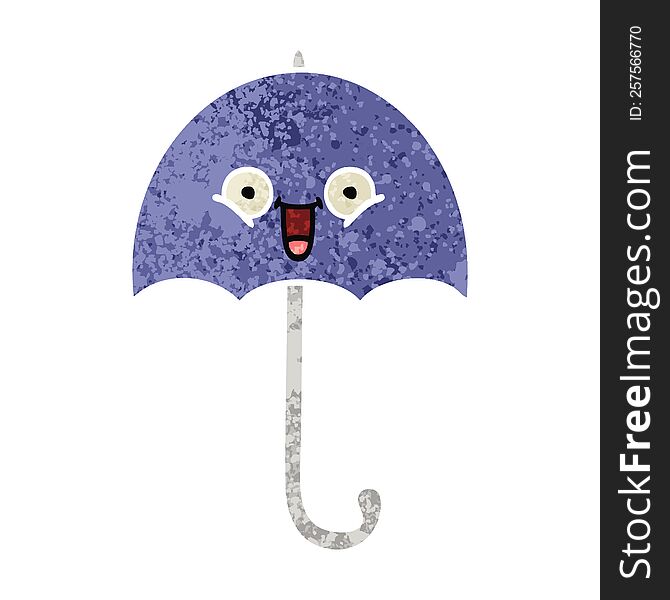 retro illustration style cartoon of a umbrella