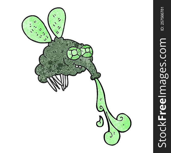 freehand textured cartoon gross fly