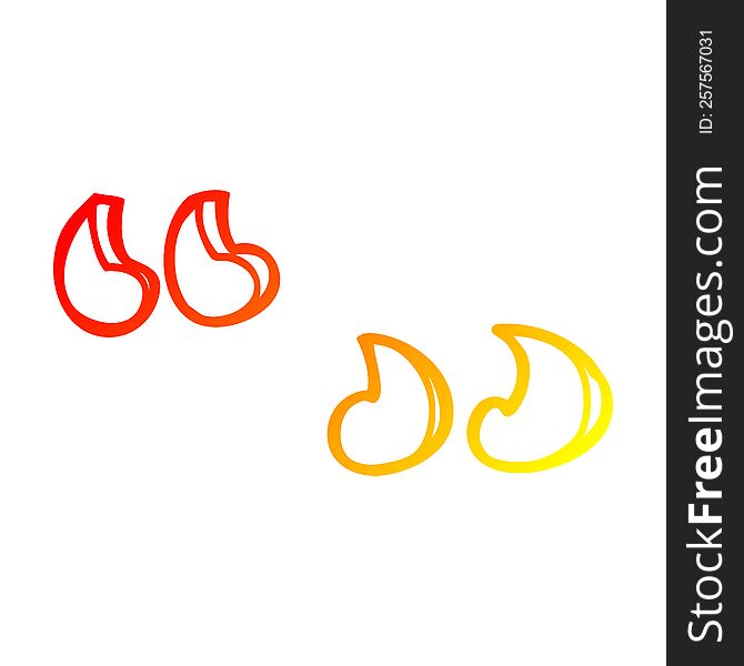 warm gradient line drawing of a cartoon quotation marks