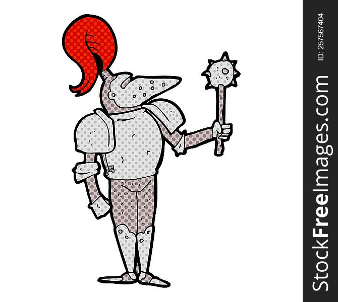 freehand drawn cartoon medieval knight