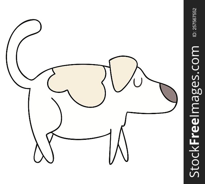 hand drawn quirky cartoon dog. hand drawn quirky cartoon dog