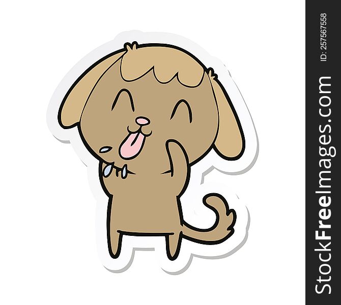Sticker Of A Rude Dog Cartoon