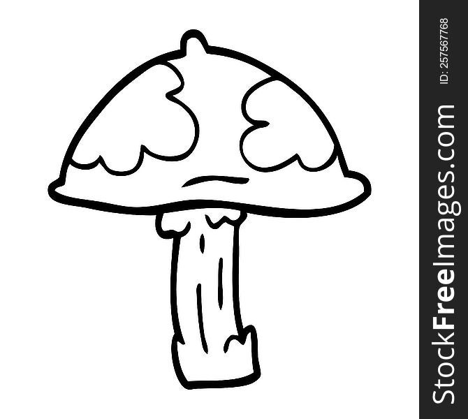 line drawing cartoon wild mushroom