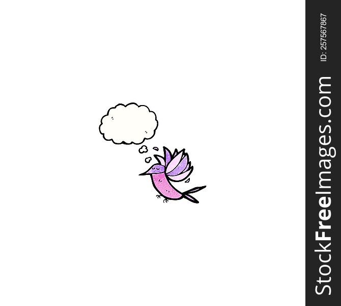 Cartoon Hummingbird With Thought Bubble