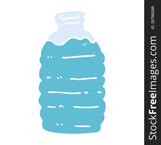 flat color illustration cartoon water bottle