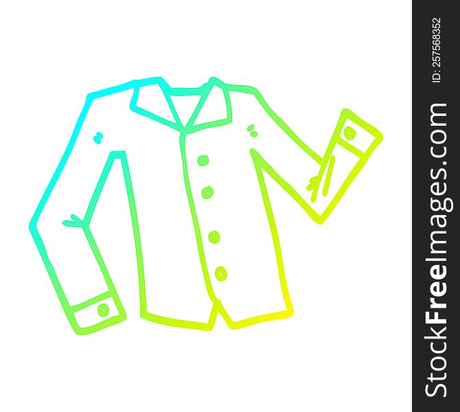 cold gradient line drawing of a cartoon work shirt
