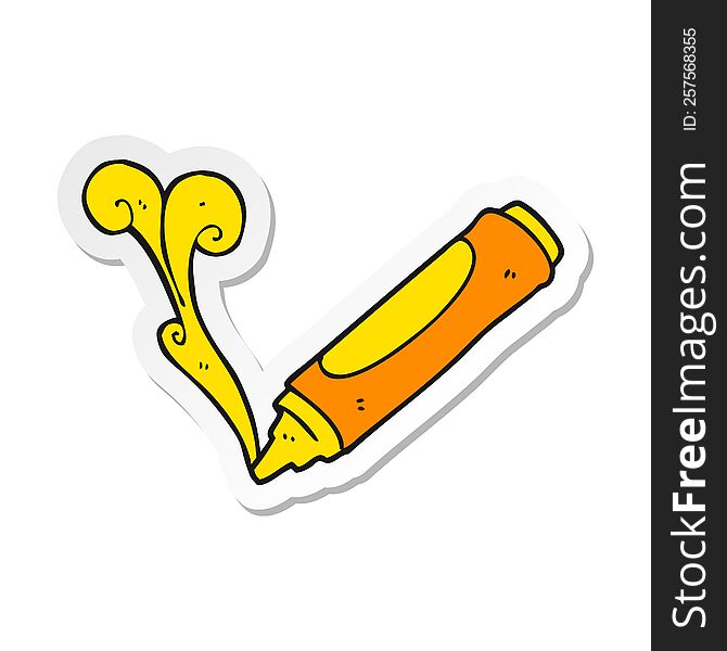 Sticker Of A Cartoon Wax Crayon