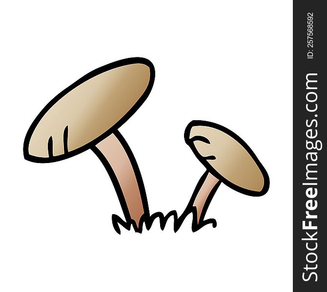 Gradient Cartoon Doodle Of Some Mushrooms