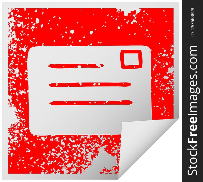 Distressed Square Peeling Sticker Symbol Letter