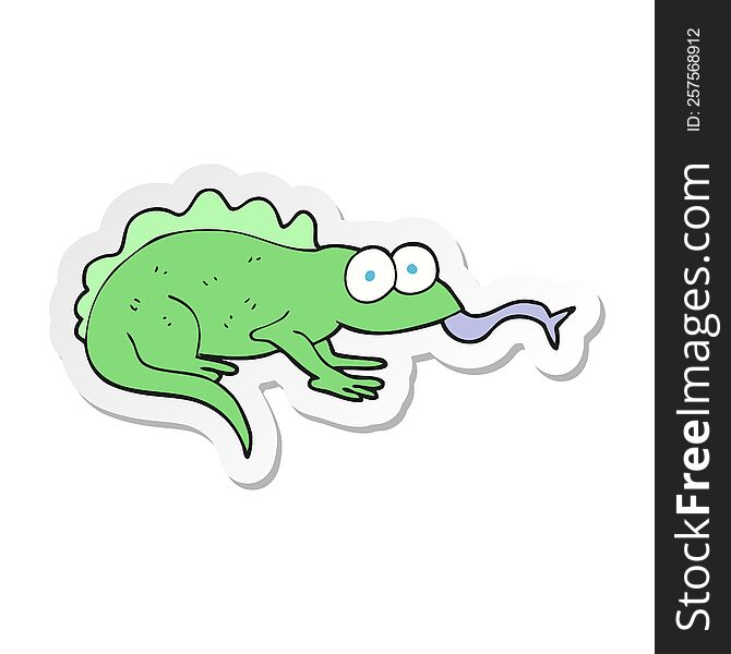 sticker of a cartoon lizard