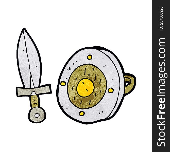 cartoon sword and shield