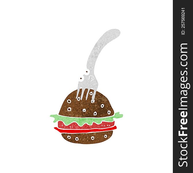 Cartoon Fork And Burger