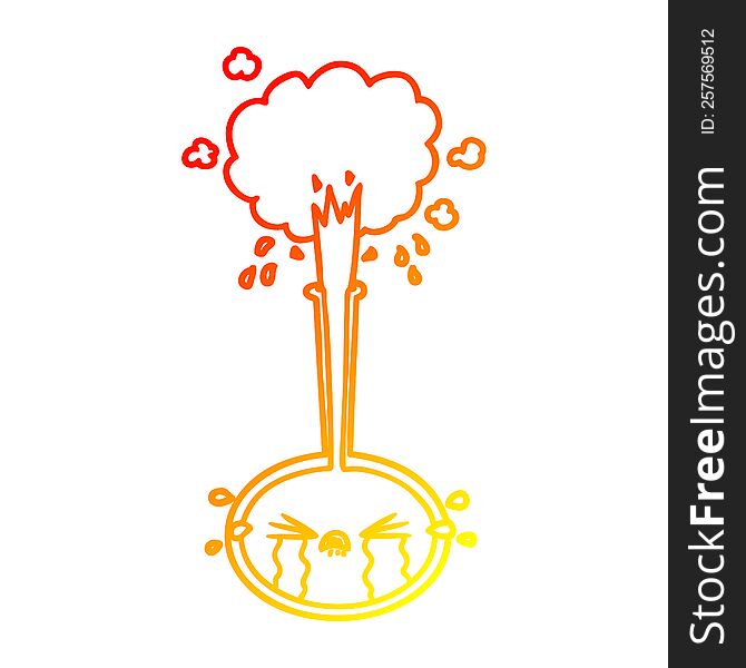 Warm Gradient Line Drawing Crying Cartoon Science Experiment Crying