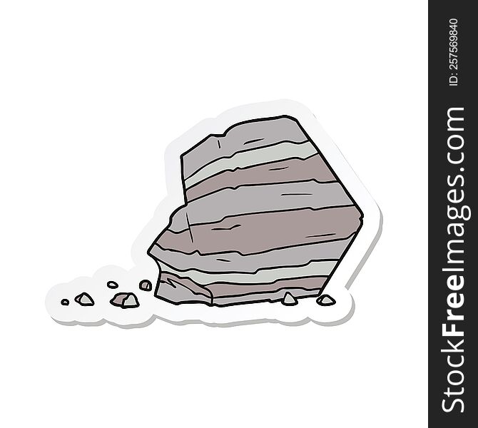 sticker of a cartoon large rock