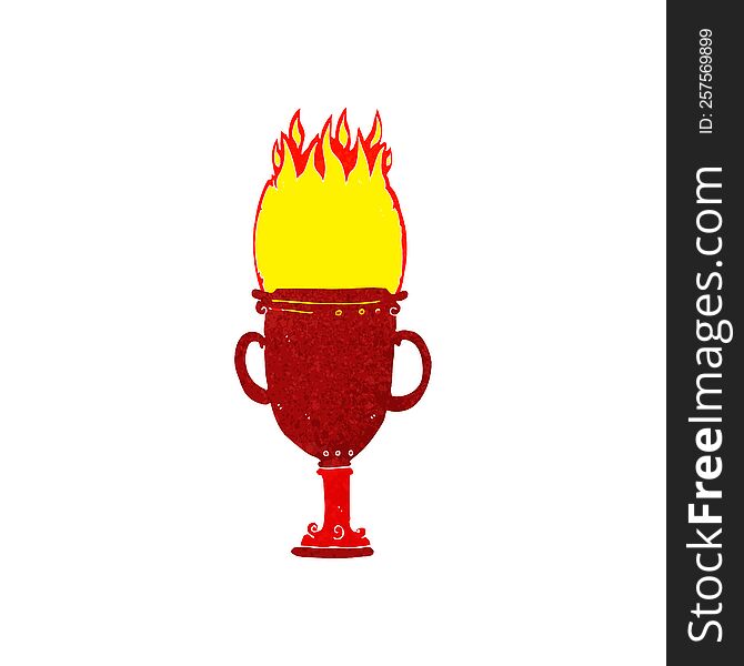 Cartoon Flaming Trophy