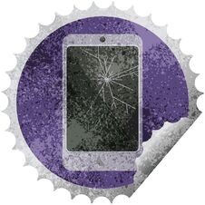Cracked Screen Cell Phone Round Sticker Stamp Stock Image Cracked Screen Cell Phone Round Sticker Stamp Stock Image