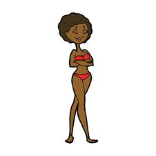 Free Cartoon Retro Woman In Bikini Royalty Free Stock Photos - 257579468