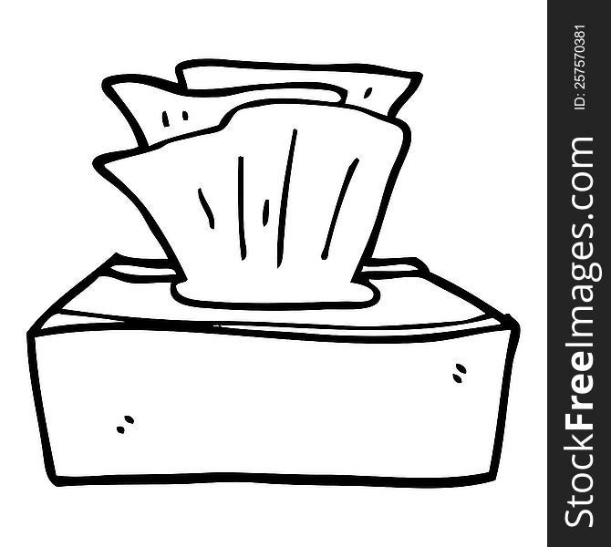 line drawing cartoon box of tissues