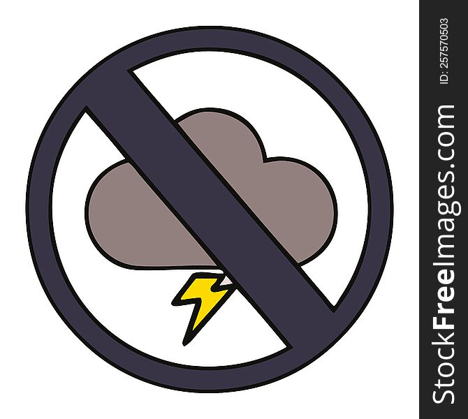 cute cartoon of a weather warning sign