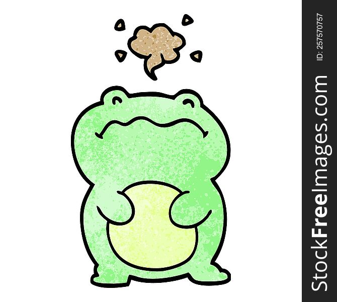 cartoon doodle frog