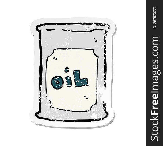 retro distressed sticker of a cartoon oil barrel