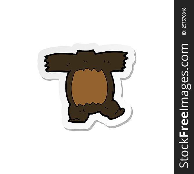 sticker of a cartoon black bear body