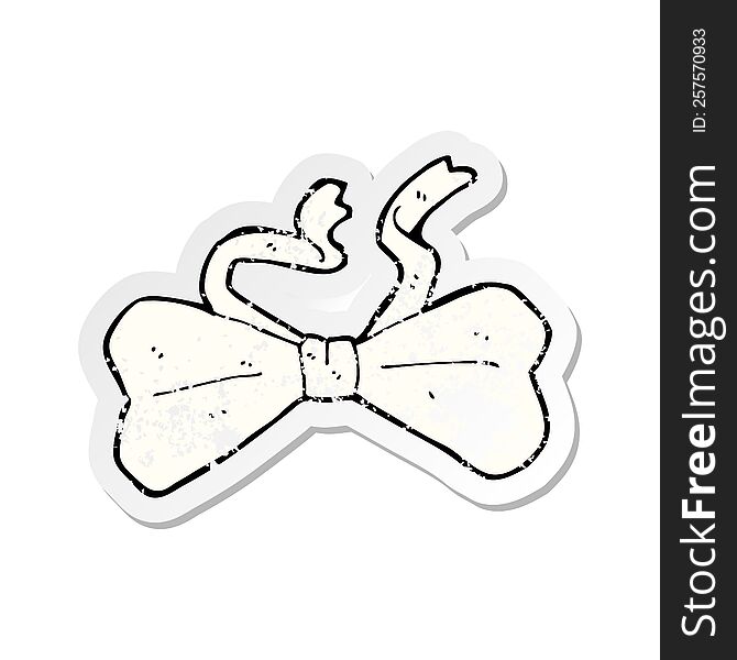 Retro Distressed Sticker Of A Cartoon Bow Tie