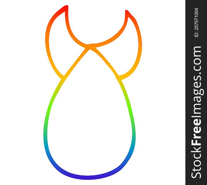 Rainbow Gradient Line Drawing Cartoon Atomic Bomb